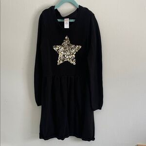 Gymboree Black Star Sequin Sweater Dress Size Large (10/12)